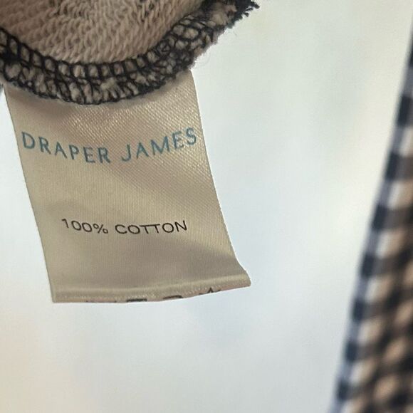 Draper James Natalie Navy Plaid Check Gingham Crew neck Pullover Sweatshirt - Picture 10 of 12